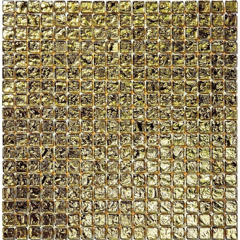 BSA-01-15 Мозаичная плитка из стекла Natural Crystal золотой квадрат глянцевый