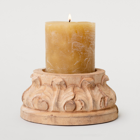 ПОДСВЕЧНИК WOOD ROUND LIGHT BROWN