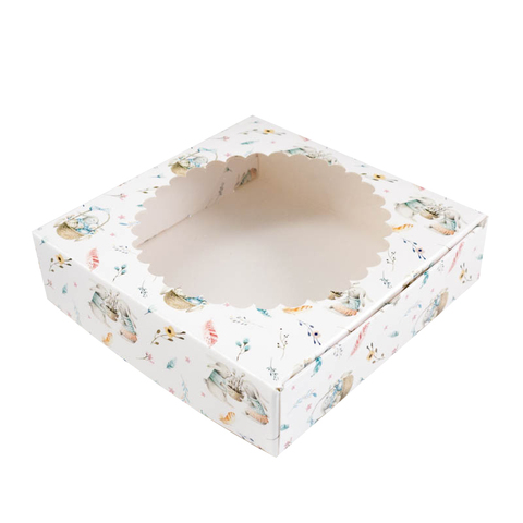 Коробка для печенья 12*12*3 см с окном 
