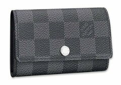 Ключница на 6 ключей Louis Vuitton канва Damier Graphite серый