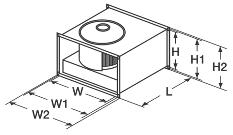 Вентилятор прямоугольный канальный SHUFT RFE-B 500х250-2 VIM с назад загнутыми лопатками