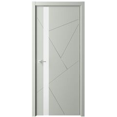 Купить Межкомнатная дверь эмаль Геометрия 6 серая стекло белое