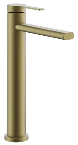 Смеситель для раковины высокий BELZ B11813-5 нержавеющая сталь, брашированное золото