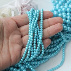 Майорка Голубая бирюза 4 мм, 1 нить, МА076