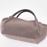 Сумка Саломея 362 эко-замша серый шоколад