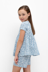 фуфайка  для девочки  КР 302421/пыльно-синий,блики на воде к469