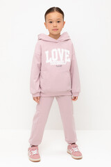 брюки  для девочки  КР 400783/розовый лед