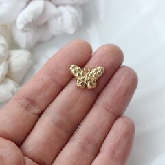 Подвеска Бабочка фактурная, 18*12 мм, позолота П825