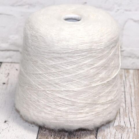 Вспушенная альпака на хлопке LANIFICIO DEL OLIVO HORUS 230 белый натуральный