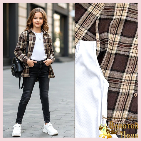 Двойка (рубашка с топом) д (9-13) 260113-Q4080