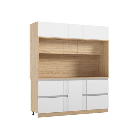 МДФ Кухня Карина Центральная секция 2000 (Пластер Бьянко, Сонома)