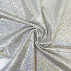 Купить оптом голографический белый бифлекс с радужными блестками в интернет-магазине Strazok.ru