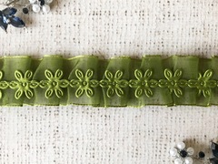 Тесьма текстильная "Цветок на органзе", ш.2,5 см.