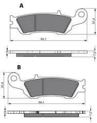 тормозные колодки передние Yamaha YZ 125/250 '08-21 + YZ 250F/450F '08-20