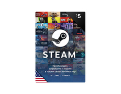 Карта оплаты Steam 5 USD USA [Цифровая версия] (для ПК, цифровой код доступа)