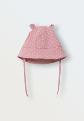 Панамка из муслина (горошек на розовом)