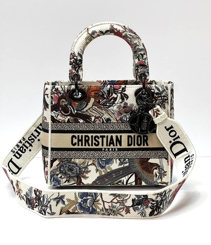 Сумка женская Dior Lady D-lite, модель среднего формата белый