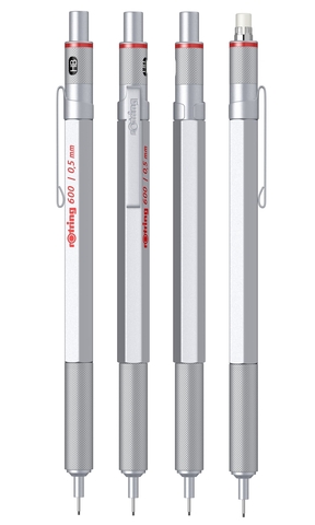 Карандаш механический Rotring 600 Matte Silver, 0,5 mm (1904445)