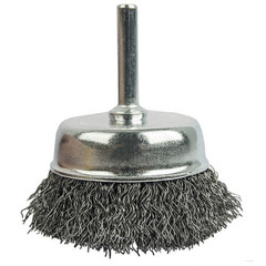 Кордщетка для дрели чашеобразная мягкая ПРАКТИКА  63 мм,  хвост 6 мм