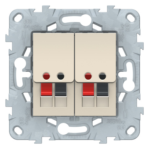 Розетка акустическая двойная. Цвет Бежевый. Schneider Electric Unica New. NU548944