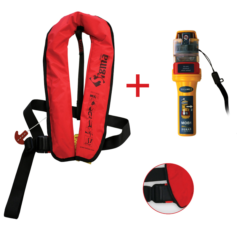 Sigma Inflatable Lifejackets Auto, 170N, ISO 12402-3 with Ocean Signal MOB1, set