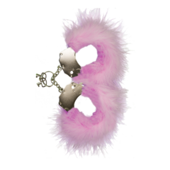 Наручники Adrien Lastic M металл с розовыми перьями
