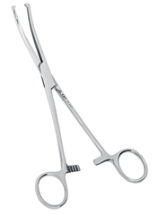 Зажим кровоостанавливающий 1х2 зубый зубчатый изогнутый №3 196 мм