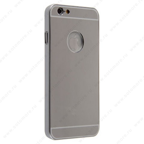 Накладка пластиковая для Apple iPhone 6S/ 6 с отверстием под яблоко серебро