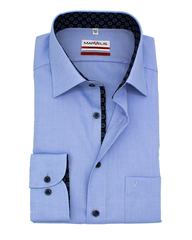 Рубашка Marvelis Modern Fit 7369/64/11 из фактурной ткани голубая
