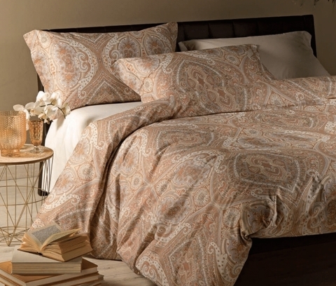 Постельное белье семейное Sartoria La Dama дамаско бежевое