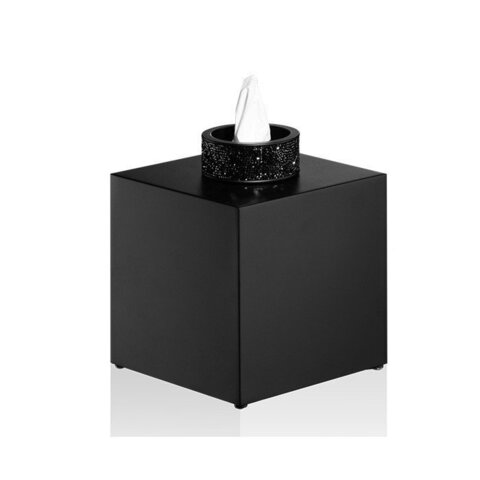 Decor Walther 0934460 Decor Walther Rocks KB Диспенсер для салфеток 13x13x15.6см, с кристаллами Swarovski®, цвет: черный матовый