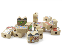Игрушки из дерева Бусы-алфавит 