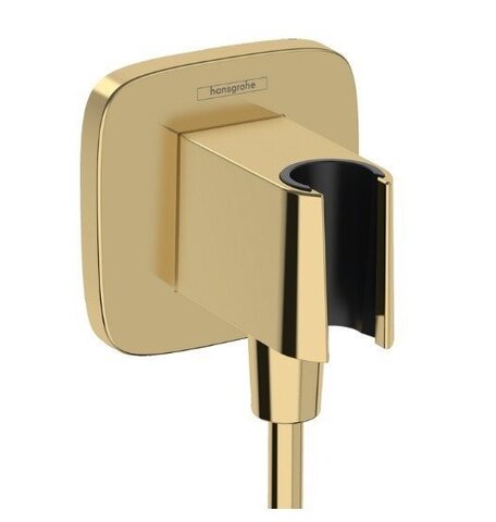 Hansgrohe FixFit Q 26887990 Шланговое подключение с держателем ручного душа (золото полированное)