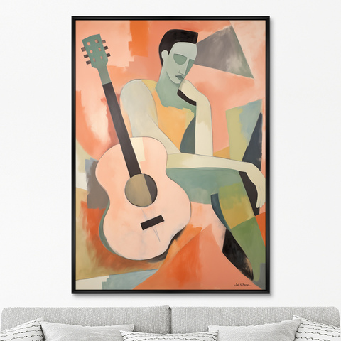 ArtNoMore - Репродукция картины на холсте Lonely musician, 2024г.