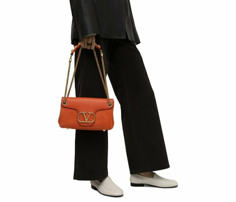 Сумка Valentino Stud Sign оранжевый