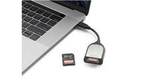 Устройство чтения/записи флеш карт SanDisk Extreme Pro, SD UHS-I, UHS-II, USB Type-C 3.0 подключен к ноутбуку