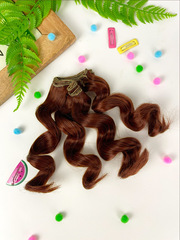 Волосы для кукол, трессы кудри-локоны, цвет темно-рыжий, 15 см*1 метр., набор 2шт