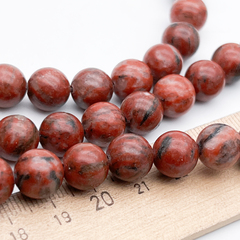 Яшма красная бусины, диаметр около 10,3-10,5 мм, цена за 18-19 шт (1/2 нити)