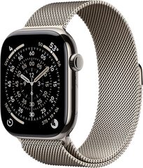Умные часы Apple Watch Series 11 46 мм из титана натурального цвета, миланский сетчатый браслет натурального цвета (M/L)