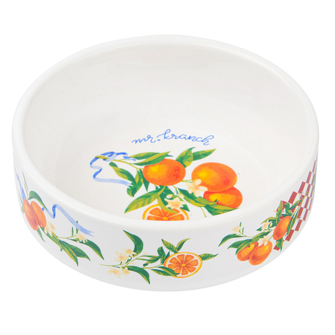 Миска Mr.Kranch для собак и кошек из фарфора Апельсины 350мл белая