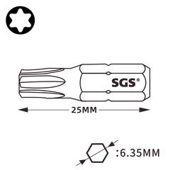 Бита T 8 х25мм TORX S2 1шт SGS 6325-T8