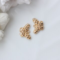 Подвеска Бабочка фактурная, 18*12 мм, позолота П825