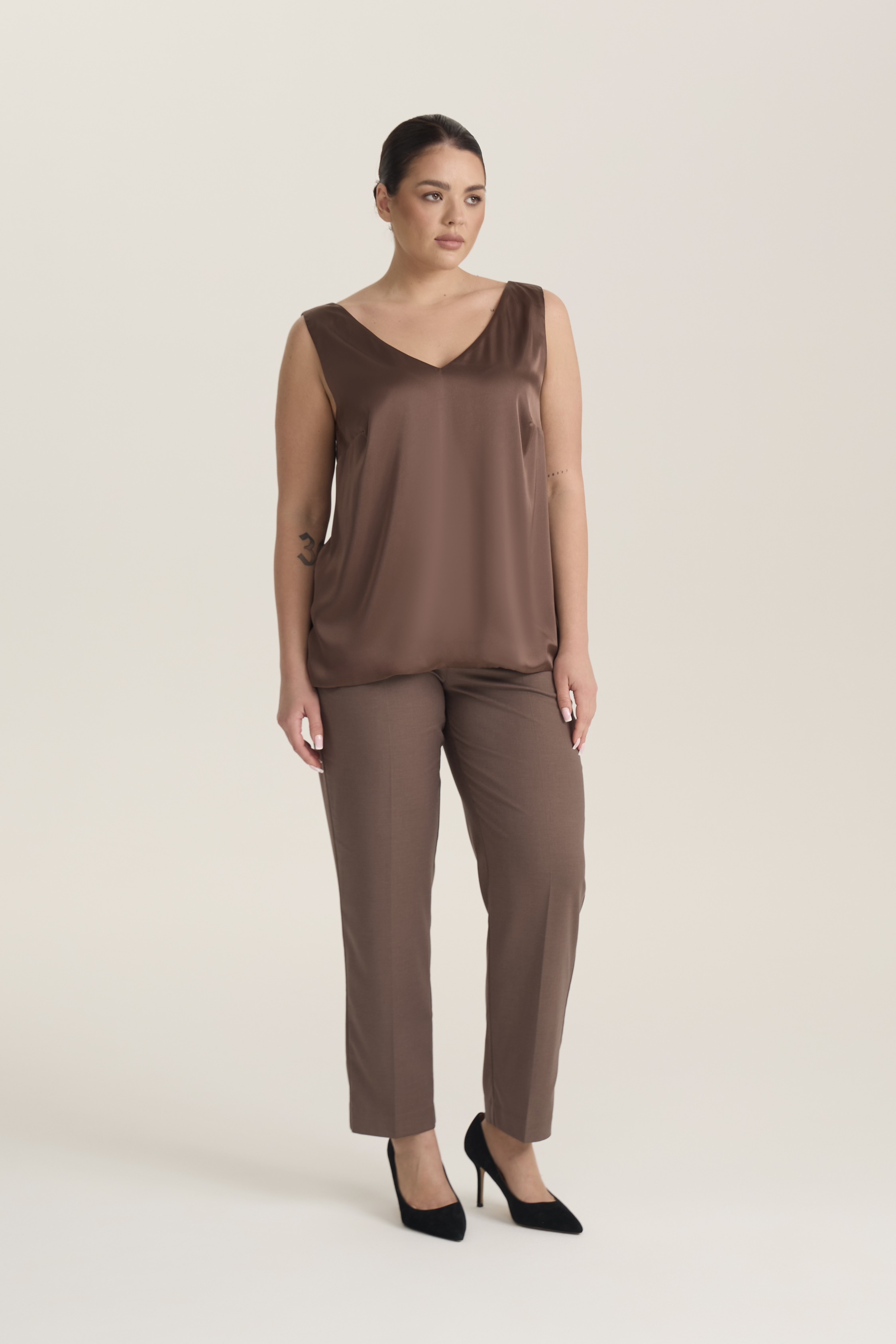 Брюки классические, мокко