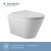 Aqueduto CONT2120 AQD CONE Tornado Унитаз подвесной 525*360 безободковый, Tornado, сиденье с микролифтом, белый матовый