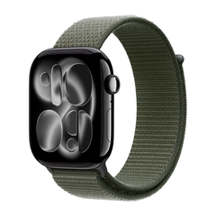 Умные часы Apple Watch Series 11 GPS, 46mm, Jet Black Aluminium Case with Forest Sport Loop