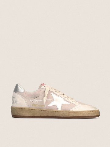Ball Star in beige suede with leather white star and heel tab