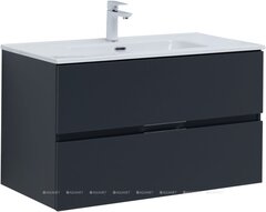 Aquanet 306164 Тумба с раковиной Алвита new 90 2 ящ. цв.антрацит (306164) фото