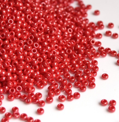 RR-0426 Бисер круглый Миюки 11/0 Красный глянцевый непрозрачный /Miyuki round 11/0 Red Opaque Luster