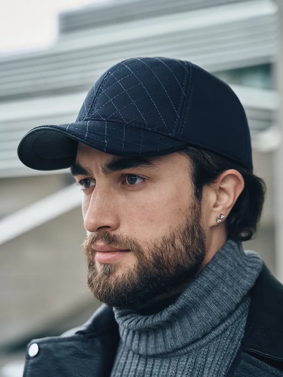 Кепка утепленная с ушками плащевка полустёганая