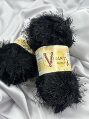 Пряжа VISANTIA "ТРАВКА" / "TRAFKA" 100% полиэстер 5 шт. х 100 г 150 м ± 3 м №1001 ЧЕРНЫЙ